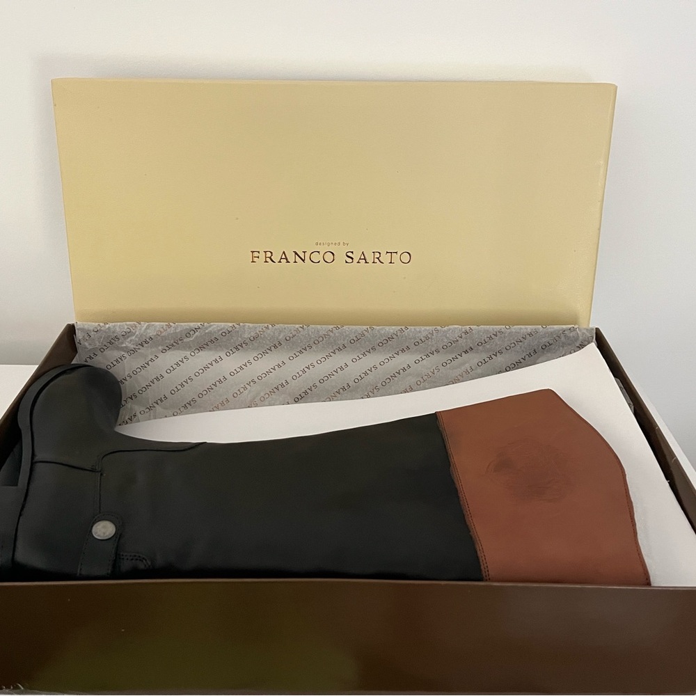 Franco Sarto Black and Brown Heeled Boots